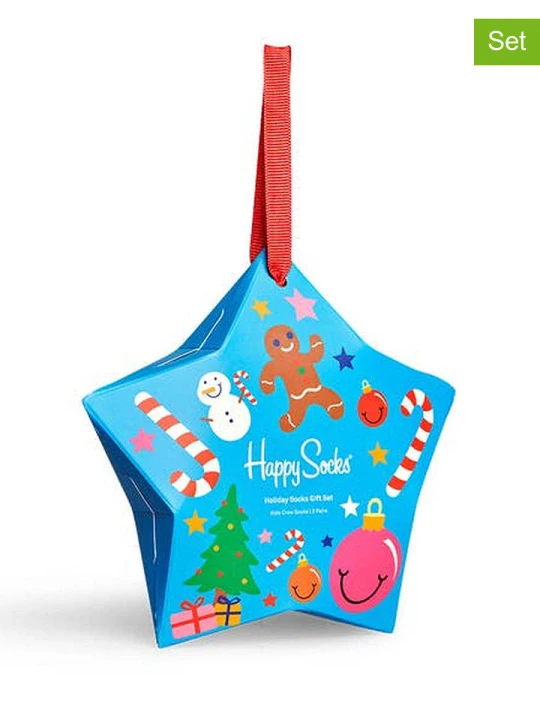 Zdjęcie produktu Happy Socks 2-częściowy zestaw prezentowy ze wzorem rozmiar: 24-26