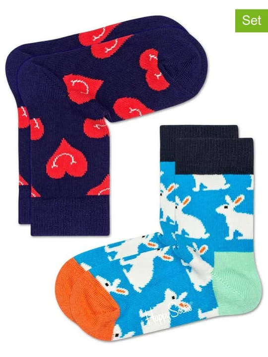 Zdjęcie produktu Happy Socks Skarpety (2 pary) w kolorze granatowym i błękitnym rozmiar: 13-21