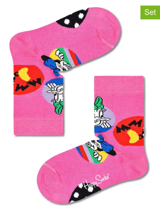 Zdjęcie produktu Happy Socks Skarpety (2 pary) w kolorze różowym rozmiar: 22-24