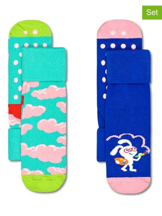 Zdjęcie produktu Happy Socks Skarpety (2 pary) w kolorze turkusowym i niebieskim rozmiar: 24-26