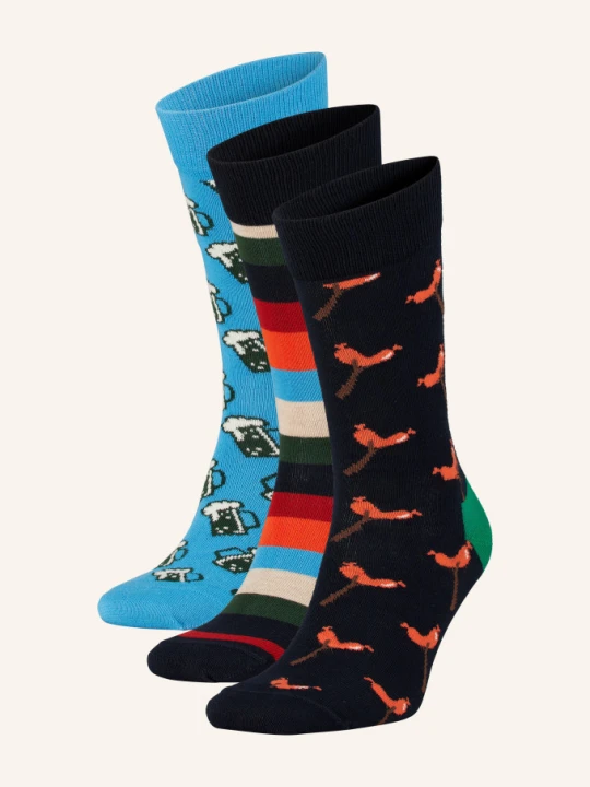 Zdjęcie produktu Happy Socks Skarpety, 3 Pary Wurst And Beer Z Pudełkiem Prezentowym blau