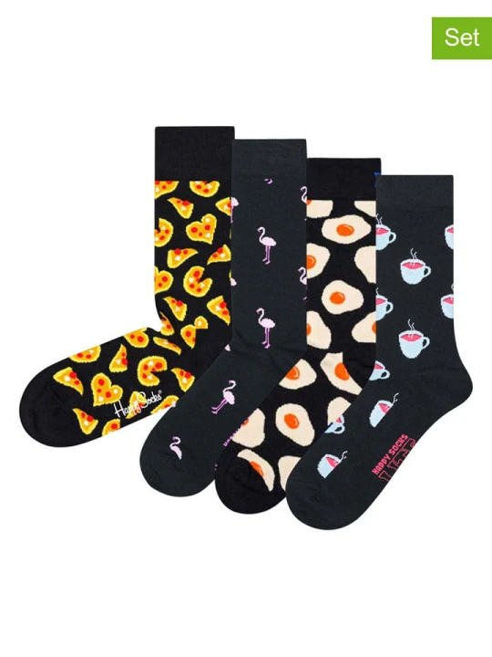 Zdjęcie produktu Happy Socks Skarpety (4 pary) w kolorze czarno-granatowym rozmiar: 36-40