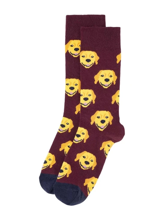 Zdjęcie produktu Happy Socks Skarpety "Dog" w kolorze fioletowo-jasnożółtym rozmiar: 36-40