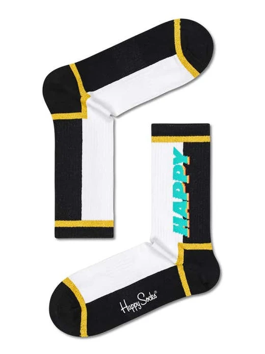 Zdjęcie produktu Happy Socks Skarpety "Happy text" w kolorze czarno-białym rozmiar: 41-46