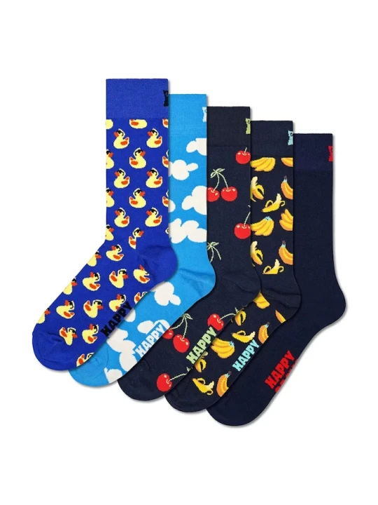 Zdjęcie produktu Happy Socks skarpety z bawełną 5-pack granatowy