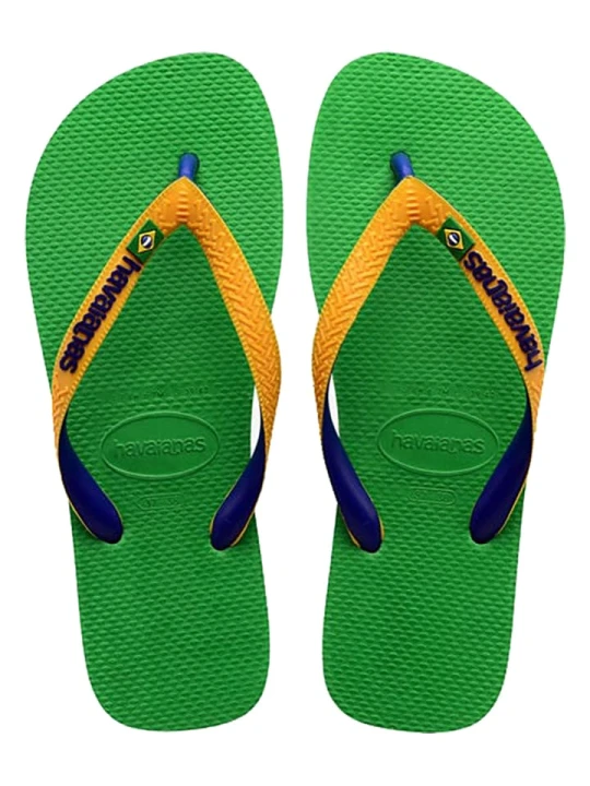 Zdjęcie produktu Havaianas Japonki "Brasil Mix" w kolorze żółto-zielonym rozmiar: 37/38