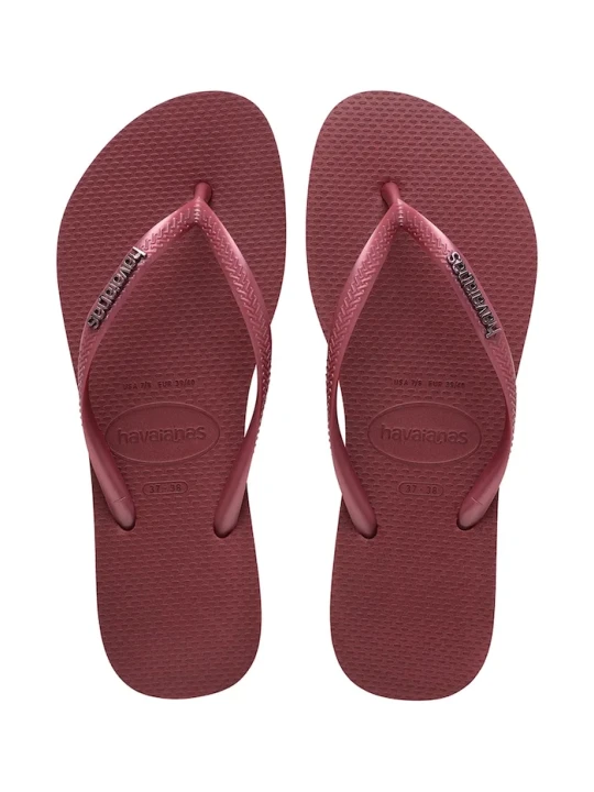 Zdjęcie produktu Havaianas japonki damskie SLIM LOGO METALLIC bordowy