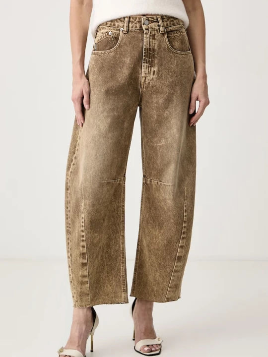 Zdjęcie produktu Haveone jeansy relaxed fit damskie beżowy