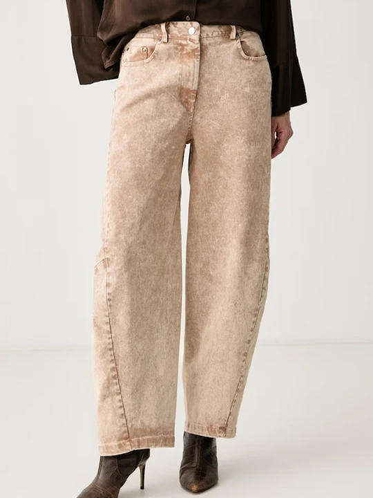 Zdjęcie produktu Haveone jeansy relaxed fit damskie beżowy