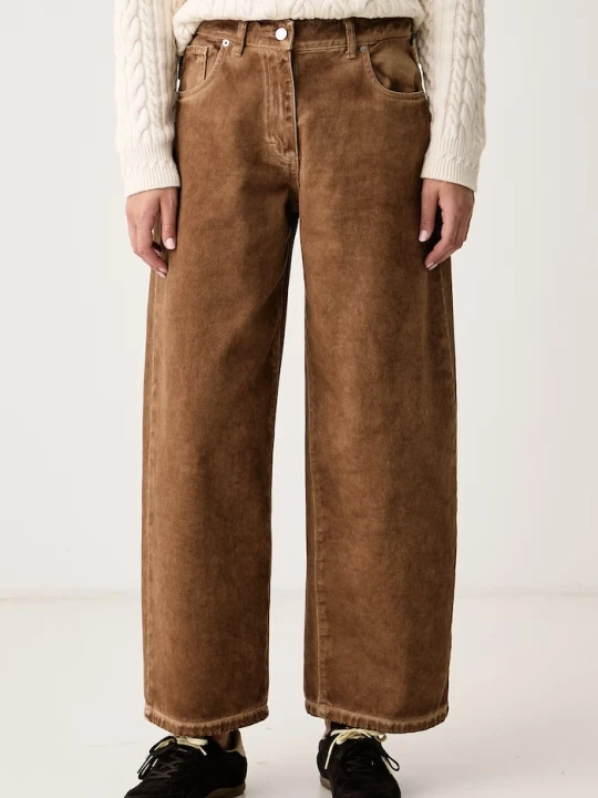 Zdjęcie produktu Haveone jeansy wide leg damskie brązowy