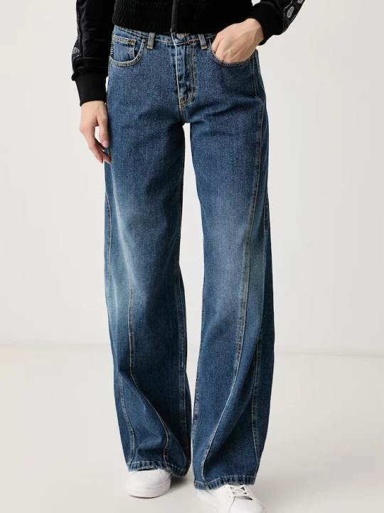 Zdjęcie produktu Haveone jeansy wide leg damskie niebieski