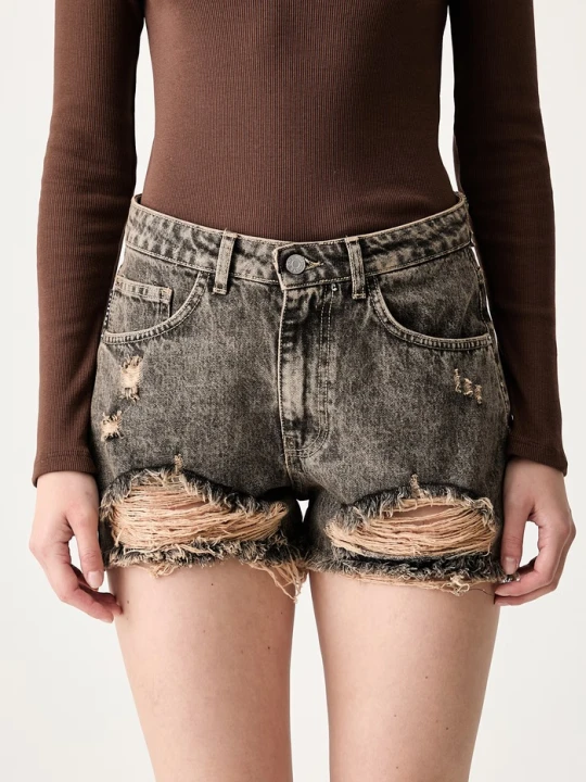 Zdjęcie produktu Haveone szorty damskie jeansowe szary