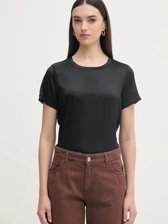 Zdjęcie produktu Haveone t-shirt basic damski z wiskozą czarny