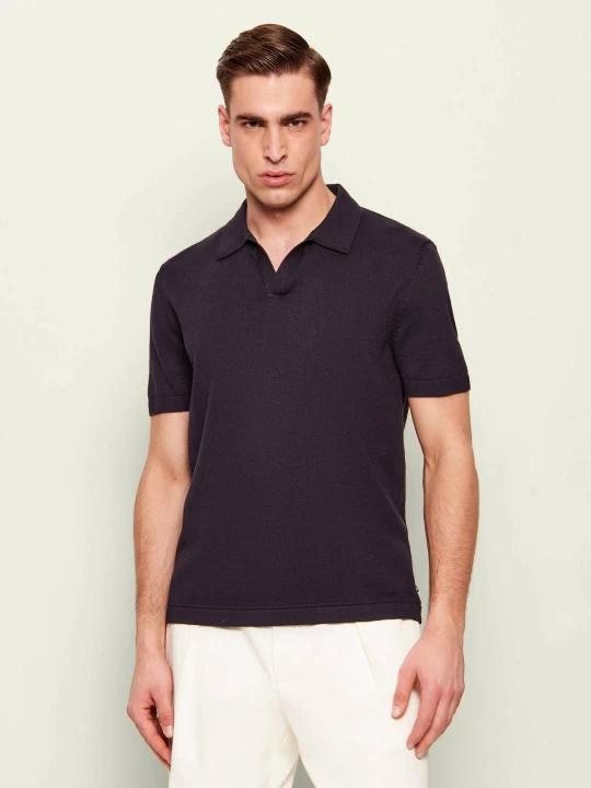Zdjęcie produktu Hechter Paris Polo | Regular Fit | z dodatkiem jedwabiu granatowy