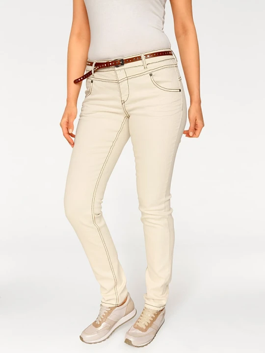 Zdjęcie produktu Heine Dżinsy - Skinny fit - w kolorze kremowym rozmiar: W18