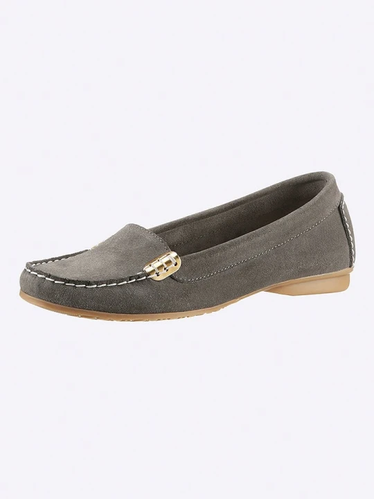 Zdjęcie produktu Heine Skórzane slippersy w kolorze khaki rozmiar: 38