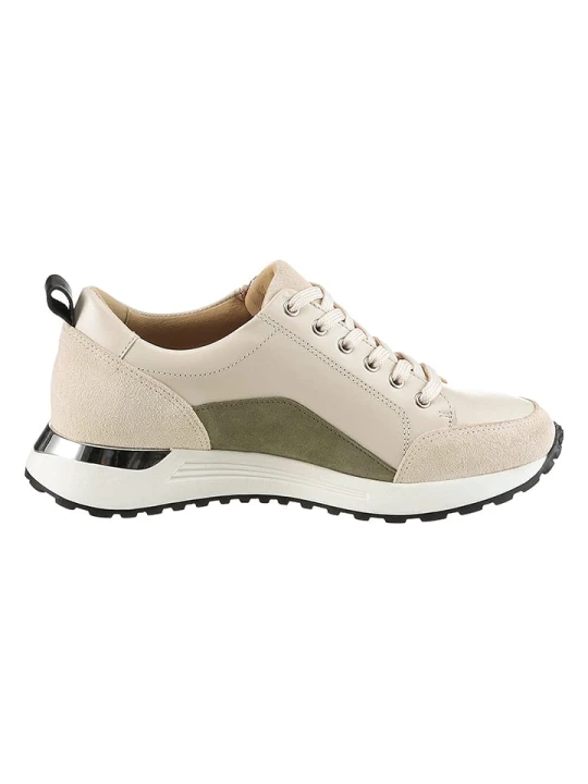 Zdjęcie produktu Heine Skórzane sneakersy w kolorze beżowo-oliwkowym rozmiar: 40