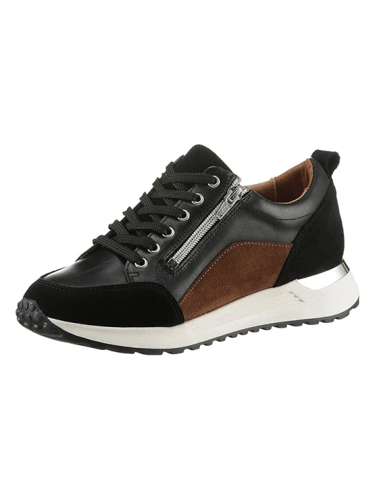 Zdjęcie produktu Heine Skórzane sneakersy w kolorze czarno-brązowym rozmiar: 40