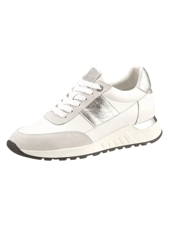 Zdjęcie produktu Heine Skórzane sneakersy w kolorze srebrno-szaro-białym rozmiar: 39