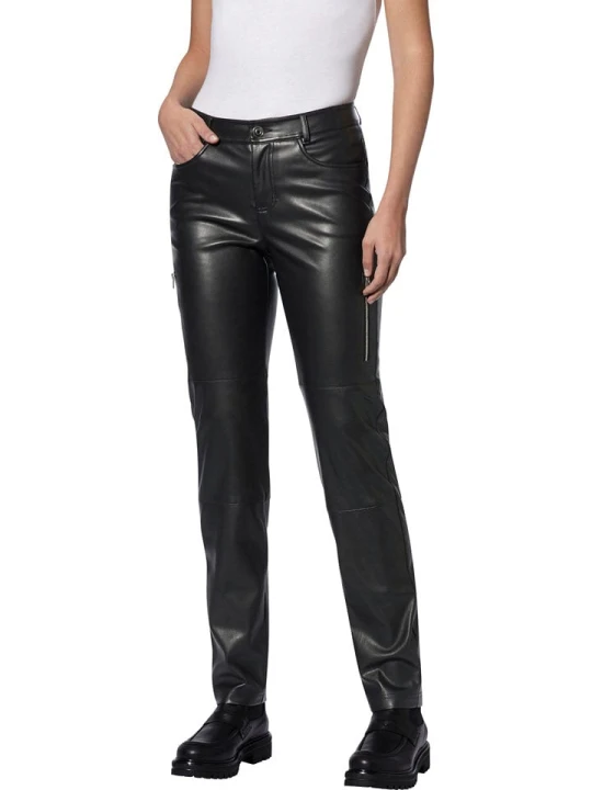 Zdjęcie produktu Heine Spodnie - Slim fit - w kolorze czarnym ze skóry syntetycznej rozmiar: 50