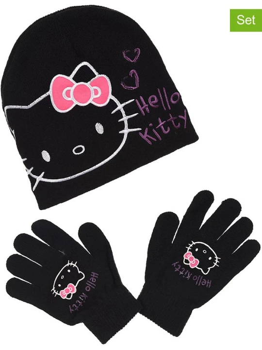 Zdjęcie produktu Hello Kitty 2-częściowy zestaw "Hello Kitty" w kolorze czarnym rozmiar: 52 cm
