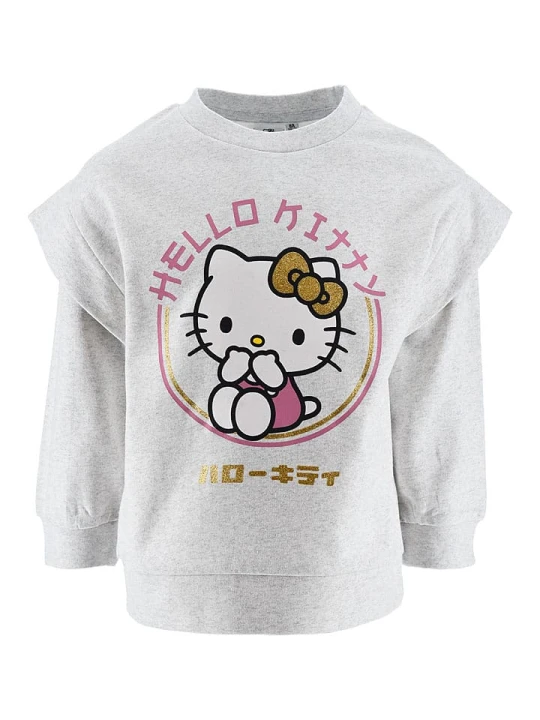 Zdjęcie produktu Hello Kitty Bluza "Hello Kitty" w kolorze jasnoszarym rozmiar: 104