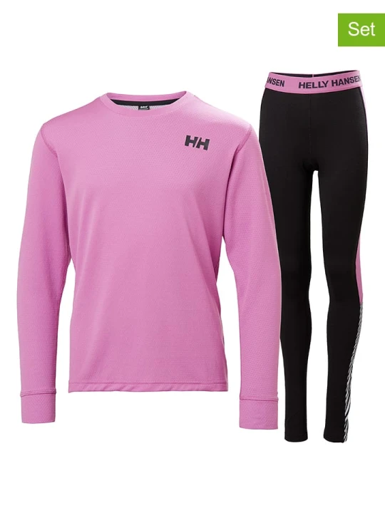 Zdjęcie produktu Helly Hansen 2-częściowy zestaw bielizny funkcyjnej "Lifa" w kolorze różowo-czarnym rozmiar: 152