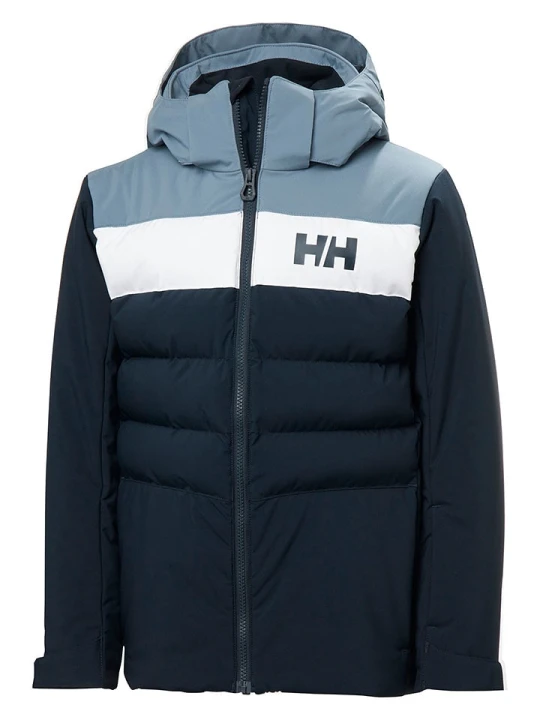 Zdjęcie produktu Helly Hansen Kurtka narciarska "Cyclone" w kolorze biało-błękitno-granatowym rozmiar: 152