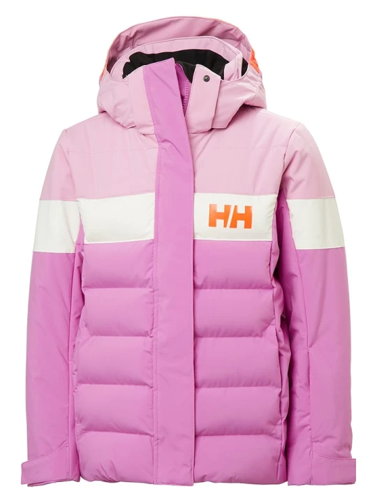 Zdjęcie produktu Helly Hansen Kurtka narciarska "Cyclone" w kolorze jasnoróżowo-biało-pomarańczowym rozmiar: 140