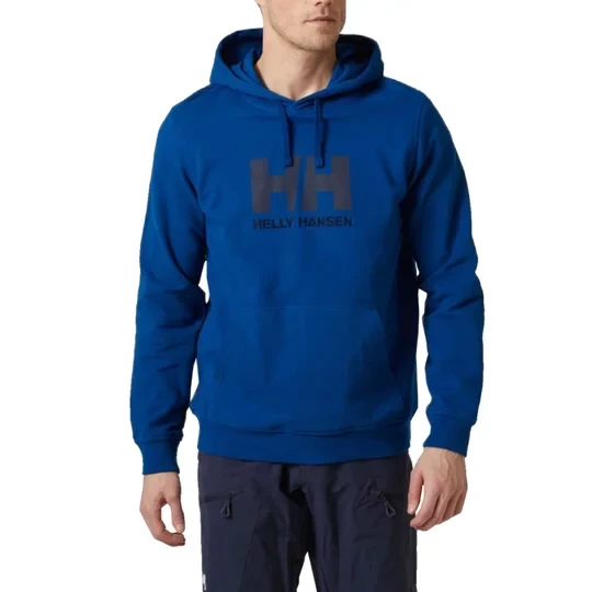Zdjęcie produktu Helly Hansen Logo Hoodie 33977-606, Męskie, Granatowe, bluzy, bawełna, rozmiar: M