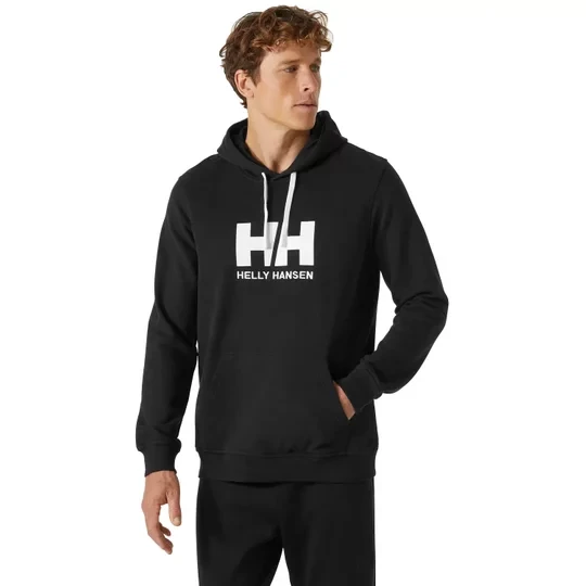 Zdjęcie produktu Helly Hansen Logo Hoodie 33977-990, Męskie, Czarne, bluzy, bawełna, rozmiar: M