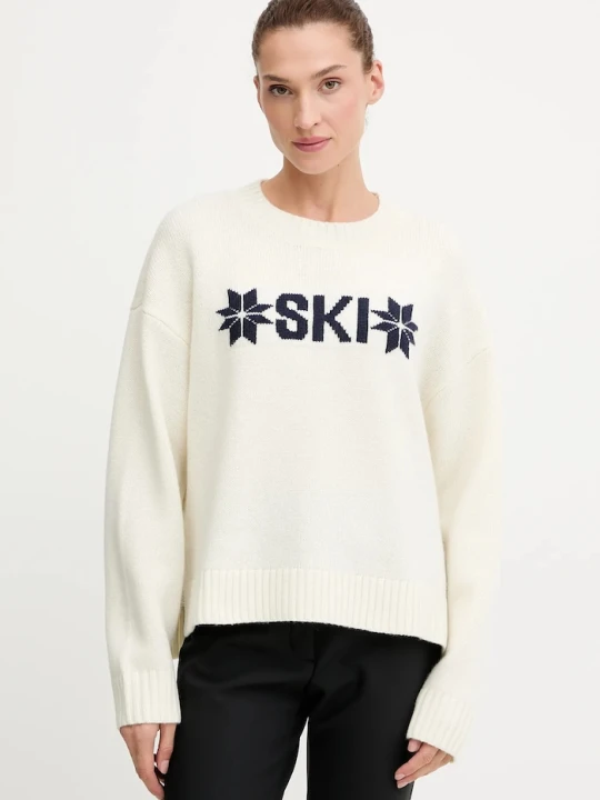 Zdjęcie produktu Helly Hansen sweter z dodatkiem wełny BLISS beżowy