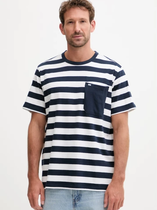 Zdjęcie produktu Helly Hansen t-shirt męski bawełniany HUDSON granatowy