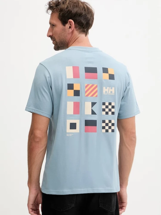 Zdjęcie produktu Helly Hansen t-shirt męski bawełniany SHORELINE niebieski