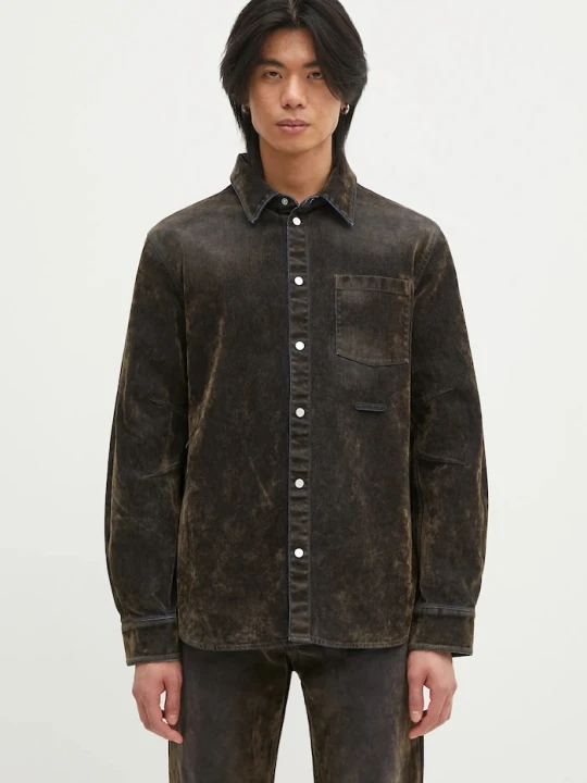 Zdjęcie produktu Helmut Lang koszula bawełniana Curved Cl Shirt.Floc zielony