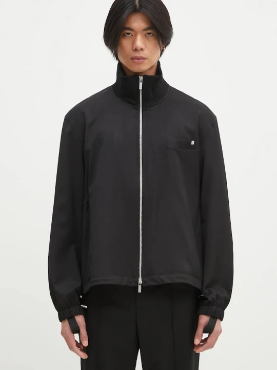 Zdjęcie produktu Helmut Lang kurtka wełniana Relaxed Bomber.Suit czarny