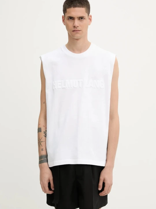 Zdjęcie produktu Helmut Lang t-shirt bawełniany EMBOSSED.TANK.ROUNDE