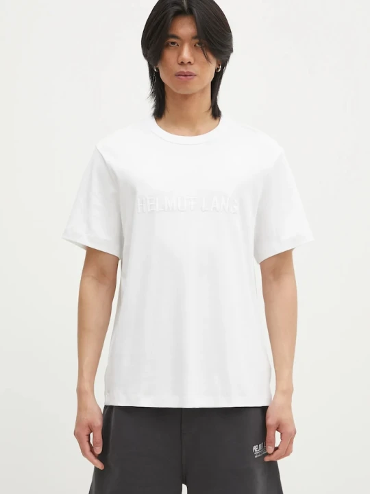 Zdjęcie produktu Helmut Lang t-shirt bawełniany Logo Ov Tee.Hvy Ever biały