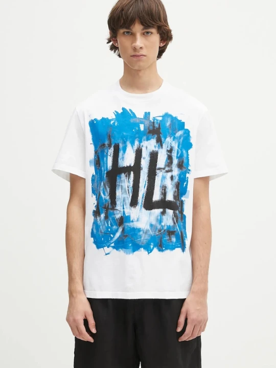 Zdjęcie produktu Helmut Lang t-shirt bawełniany SCRIBBLE.T2.MAL.LT. biały