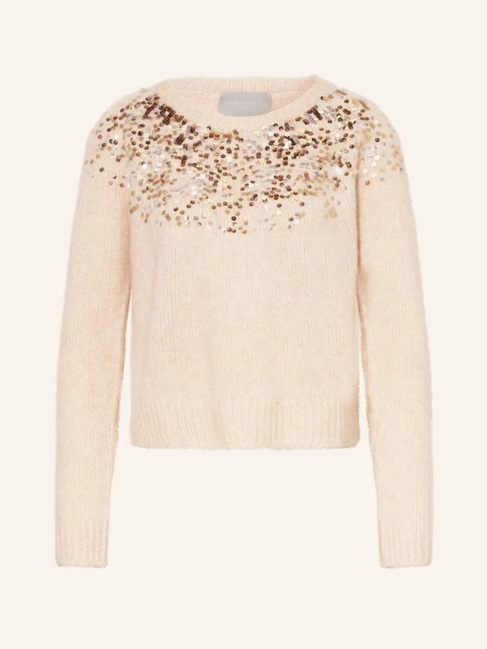 Zdjęcie produktu Hemisphere Sweter Z Kaszmiru I Cekinami beige