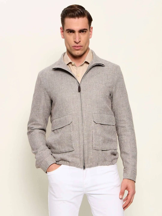 Zdjęcie produktu Herno Lniana kurtka | Regular Fit brązowy