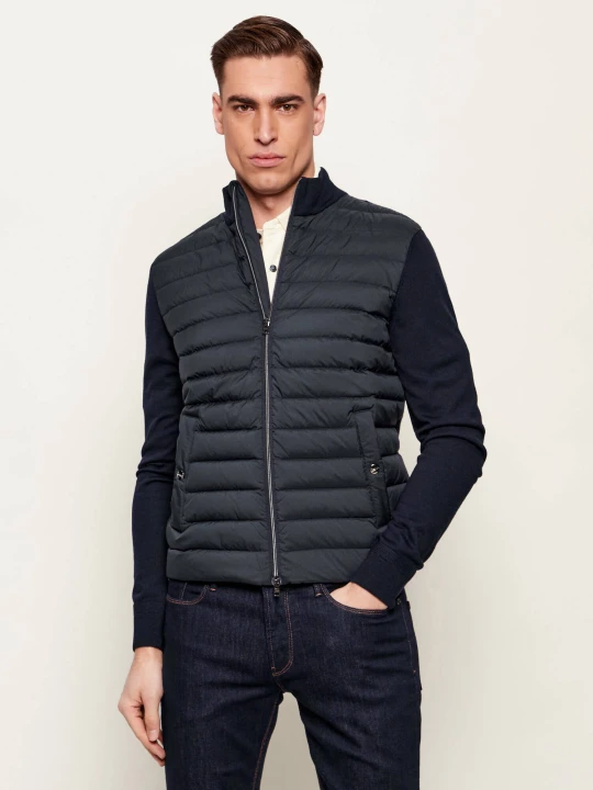 Zdjęcie produktu Herno Puchowa Wełniana kurtka | Slim Fit | z dodatkiem jedwabiu granatowy