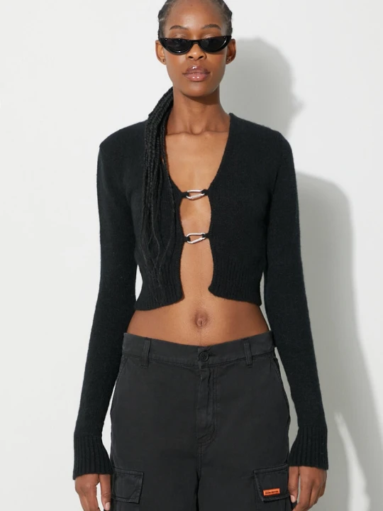 Zdjęcie produktu Heron Preston kardigan z domieszką wełny Carabiner Knit Cardigan
