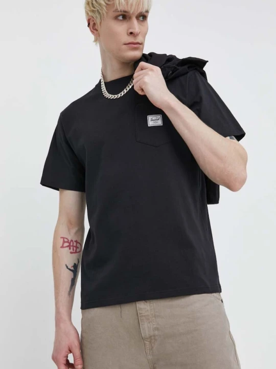 Zdjęcie produktu Herschel t-shirt bawełniany czarny