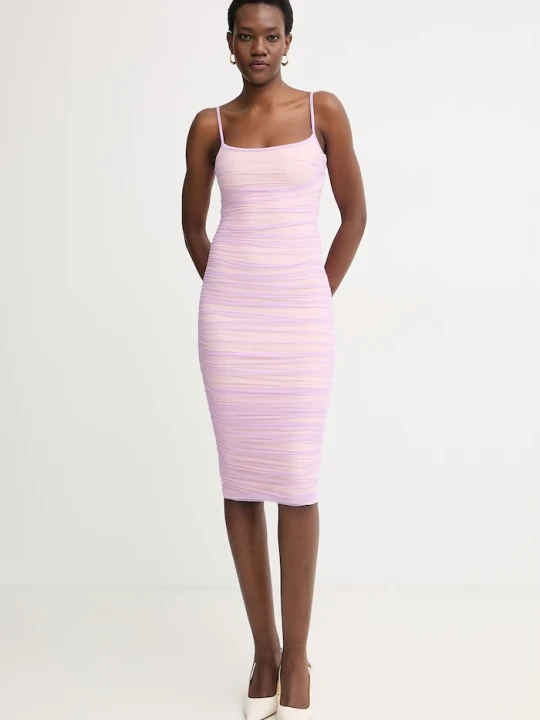 Zdjęcie produktu Herve Leger sukienka drapowana Zia Hervé Léger fioletowy