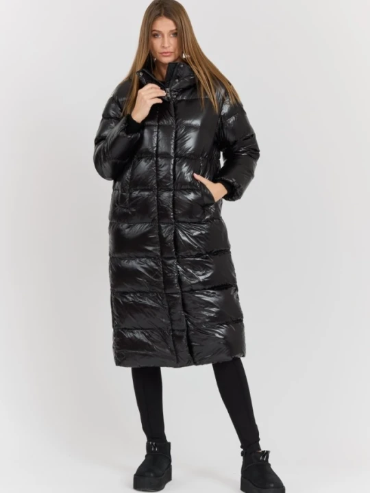 Zdjęcie produktu HETREGO Czarny damski płaszcz puchowy Tara Woman Oversized Quilted Coat, Rozmiar 42 EU - 46 IT Hetregó