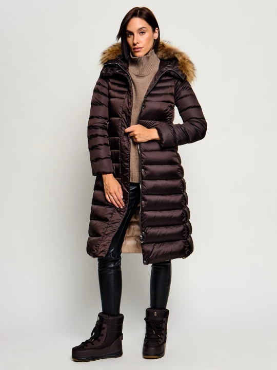 Zdjęcie produktu Hetrego Puchowy płaszcz Winthrop | shearling Hetregó brązowy