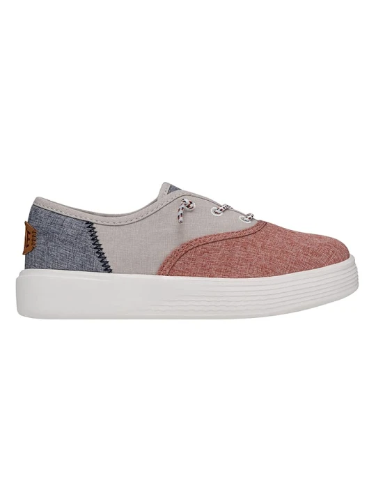 Zdjęcie produktu Hey Dude Sneakersy "Conway Youth Craft Linen" w kolorze biało-niebiesko-czerwonym rozmiar: 31