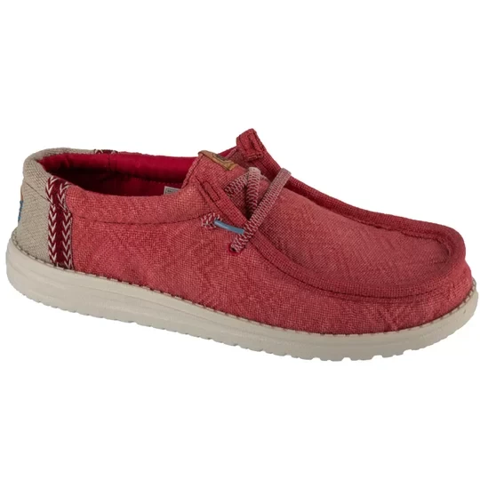 Zdjęcie produktu Hey Dude Wally Jute 43085-79B, Męskie, Czerwone, buty sneakers, tkanina, rozmiar: 42