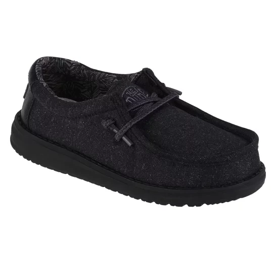 Zdjęcie produktu Hey Dude Wally Youth Basic 40041-001, Dla chłopca, Czarne, buty sneakers, tkanina, rozmiar: 30